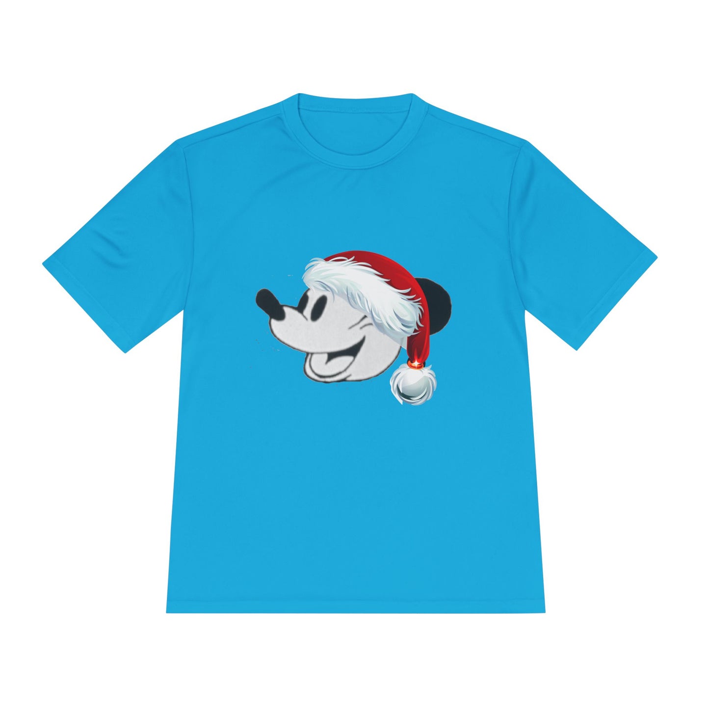 Christmas Cartoon Mouse Tee — Festive Santa Hat Holiday T-Shirt