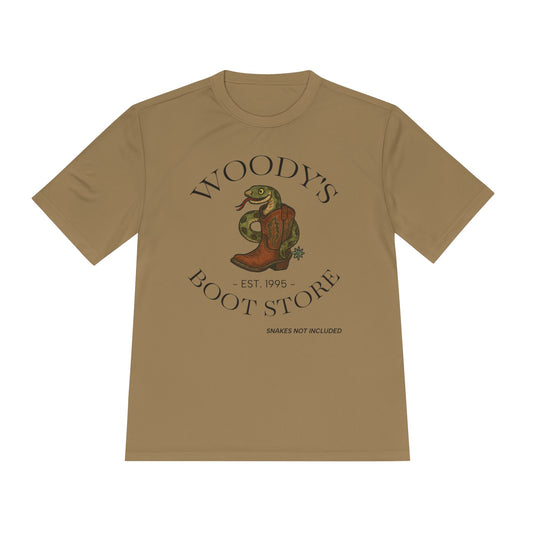 Woody's Boot Store -Moisture Wicking Tee