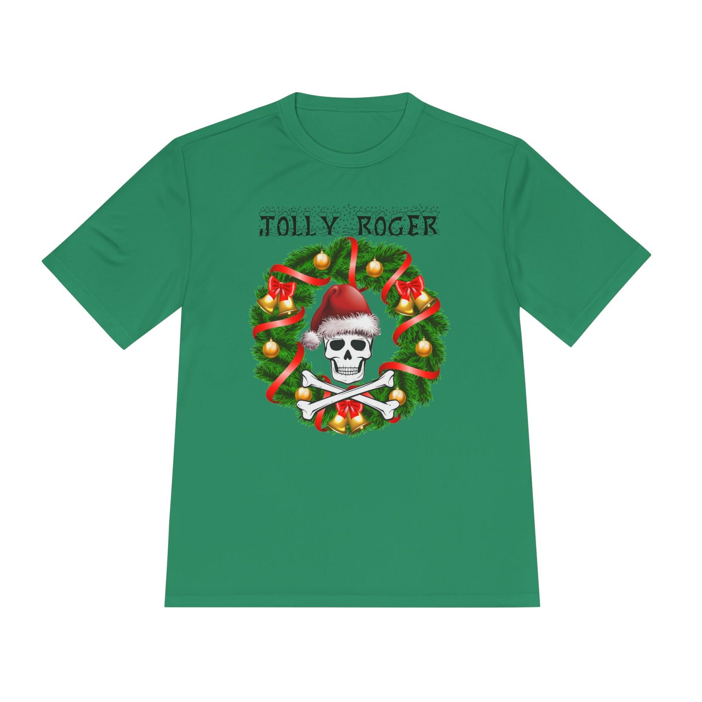 Jolly Roger Christmas Tee — Pirate Skull Wreath Holiday Shirt