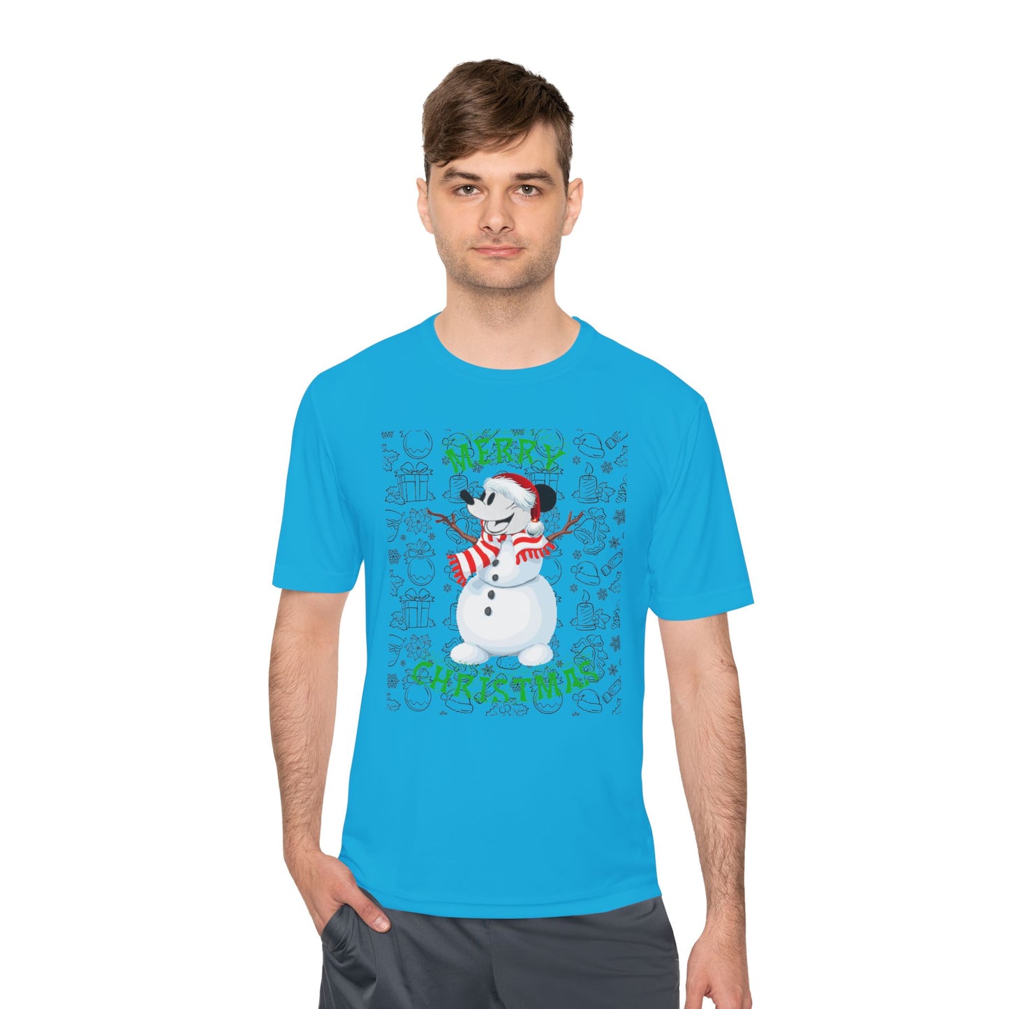 Holiday Snowman Graphic Tee - 'Let It Snow' Moisture-Wicking Shirt