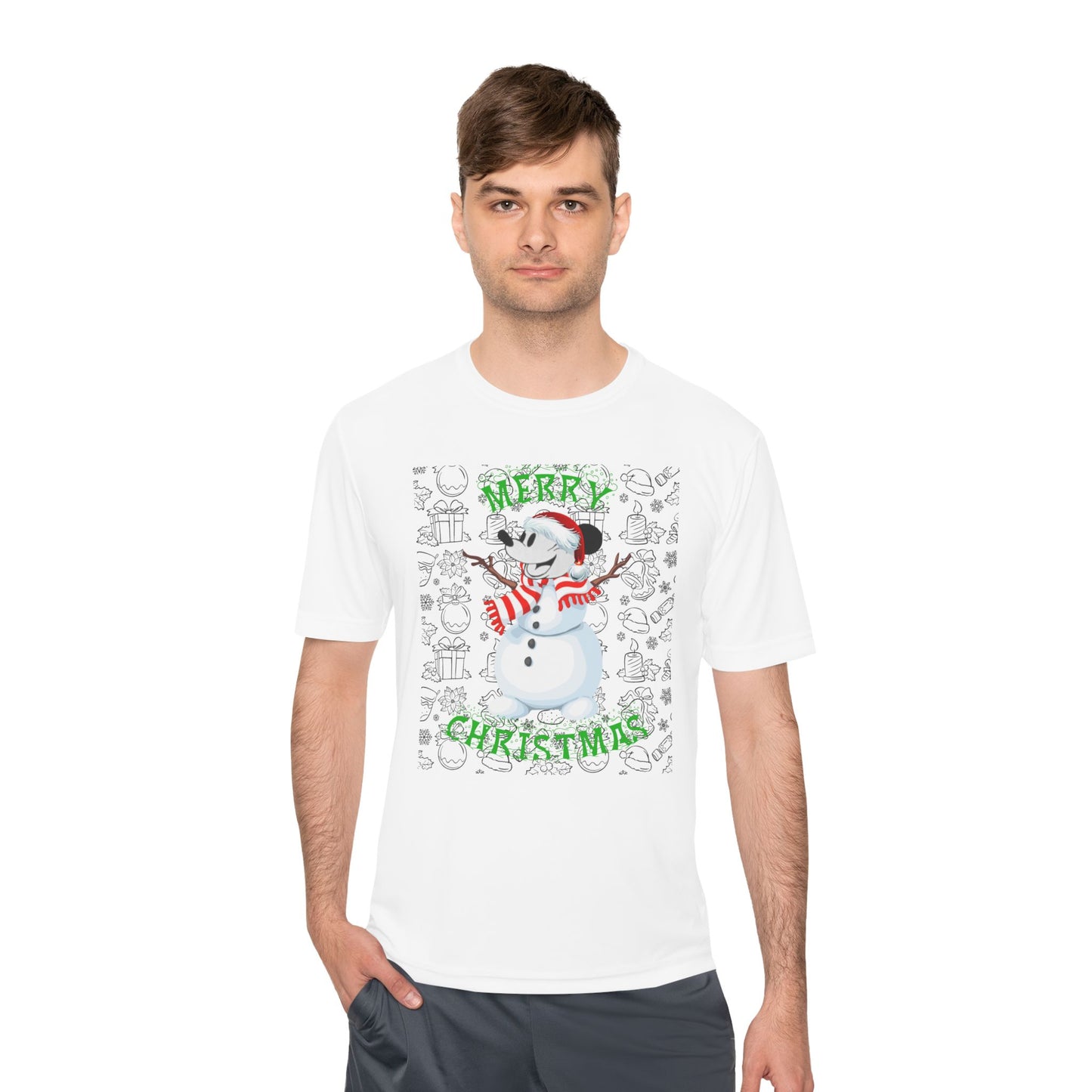 Holiday Snowman Graphic Tee - 'Let It Snow' Moisture-Wicking Shirt