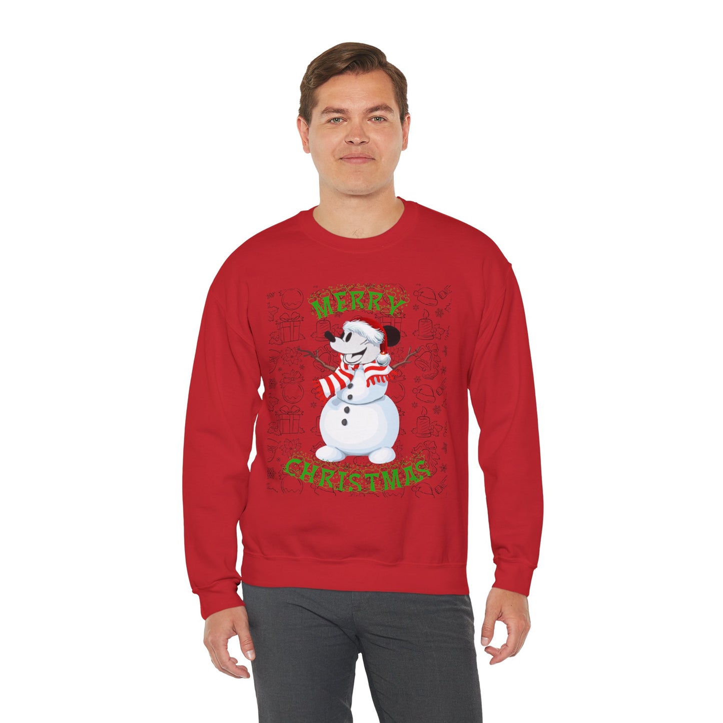 Christmas Snowman Crewneck Sweatshirt – "Merry Christmas" Holiday Pullover