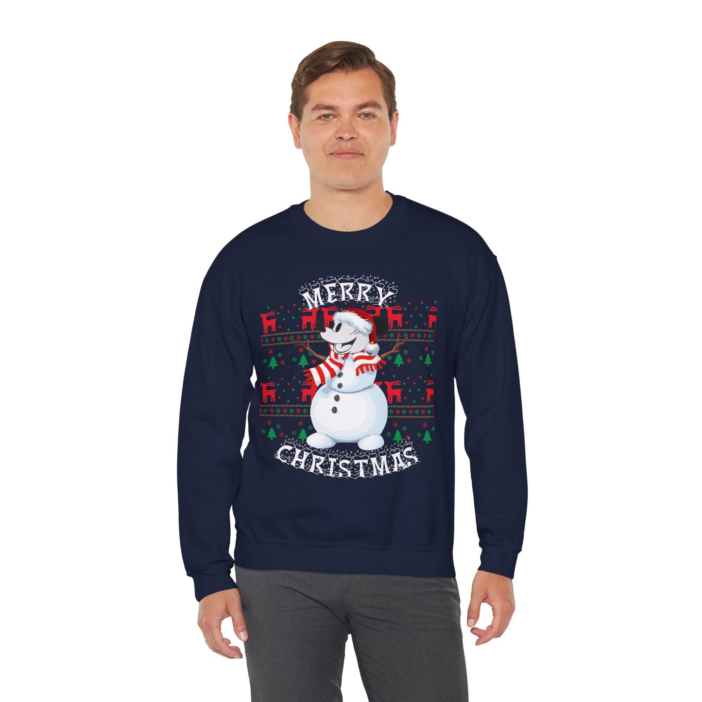 Christmas Snowman Crewneck Sweatshirt – "Merry Christmas" Holiday Pullover