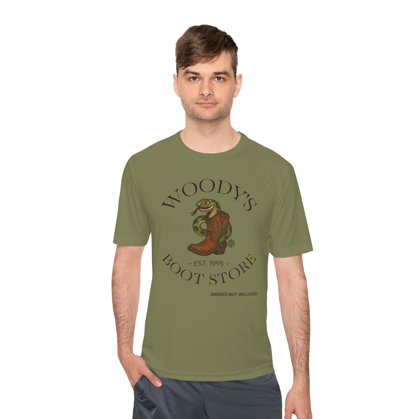 Woody's Boot Store -Moisture Wicking Tee