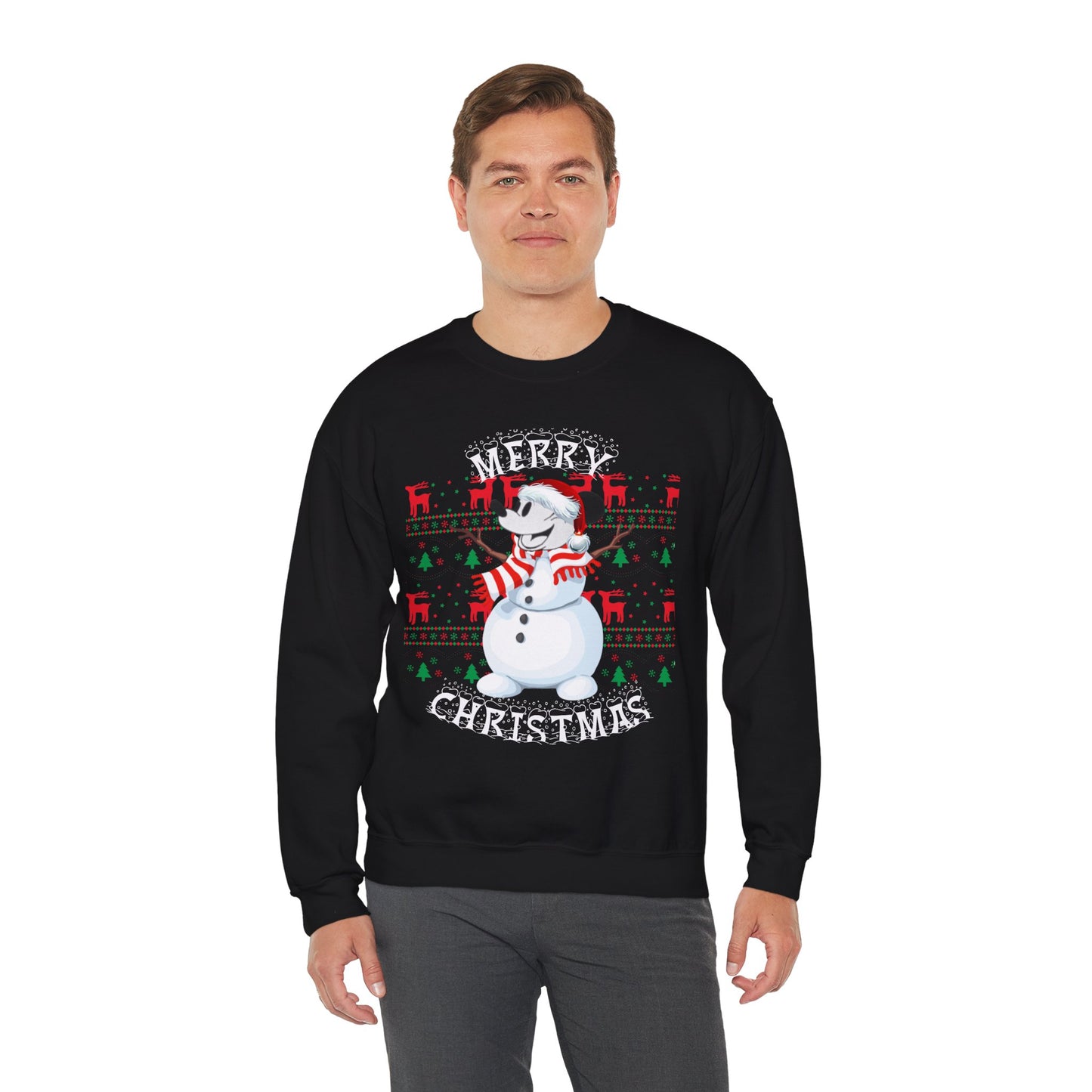 Christmas Snowman Crewneck Sweatshirt – "Merry Christmas" Holiday Pullover