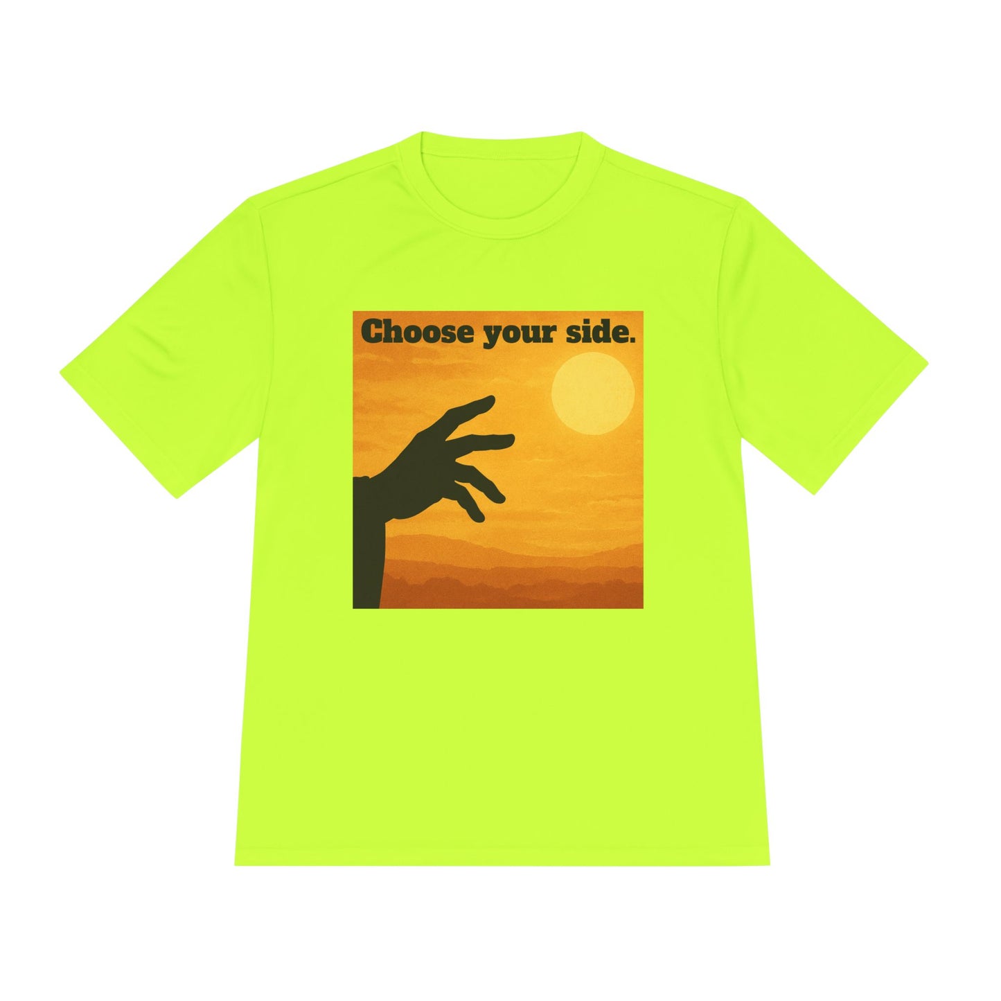 Choose Your Side Tee — Vintage Sunset Hand Silhouette Graphic T-Shirt