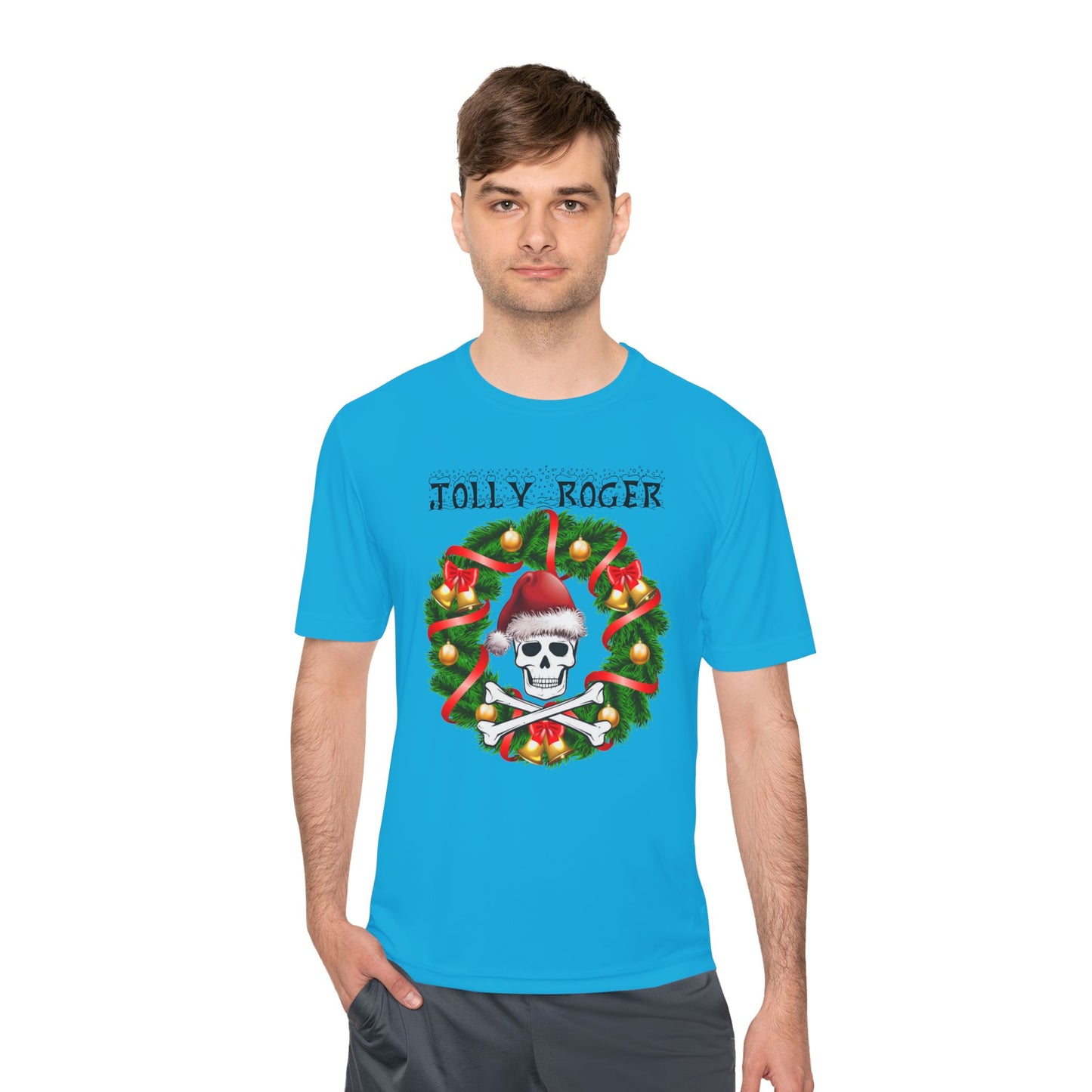 Jolly Roger Christmas Tee — Pirate Skull Wreath Holiday Shirt