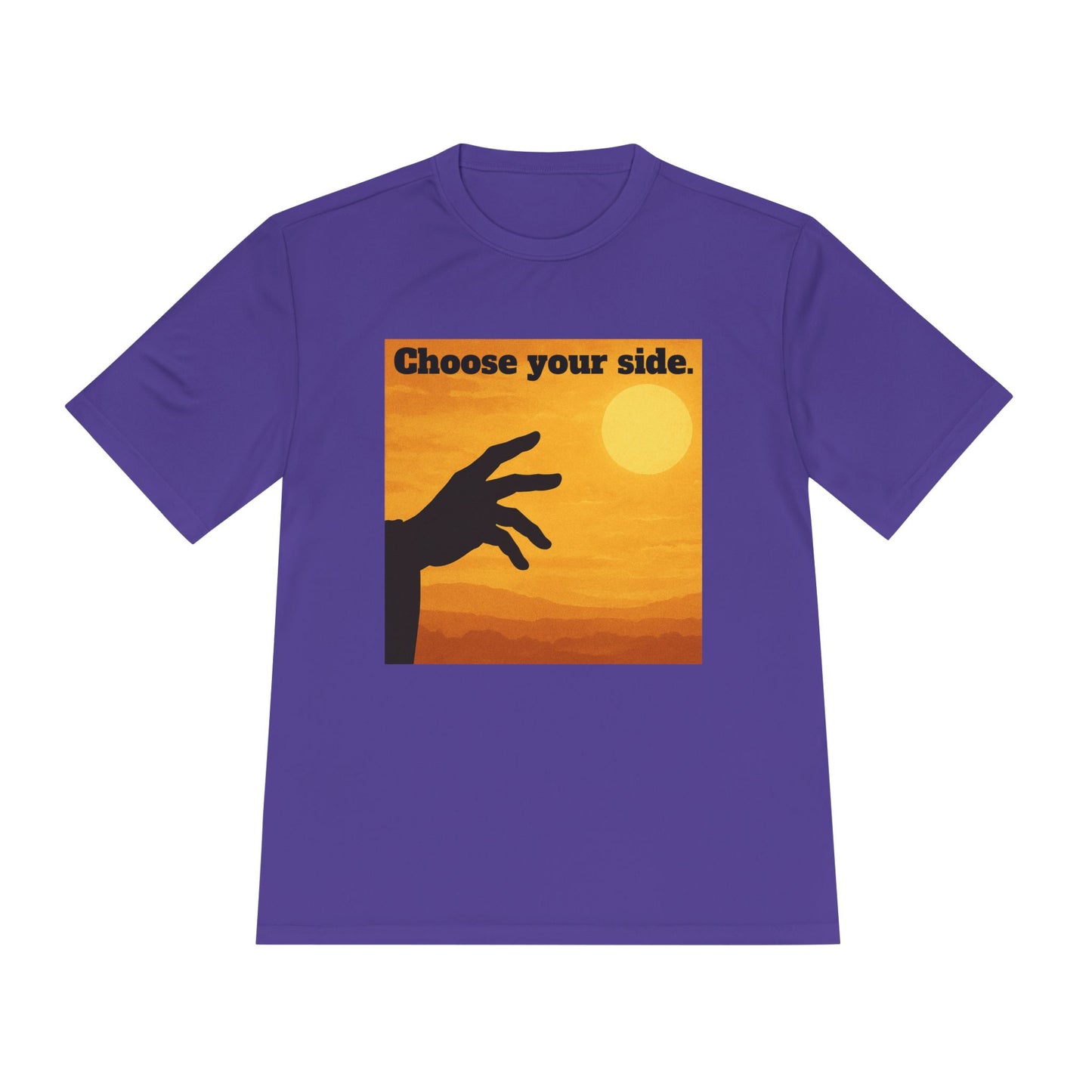 Choose Your Side Tee — Vintage Sunset Hand Silhouette Graphic T-Shirt