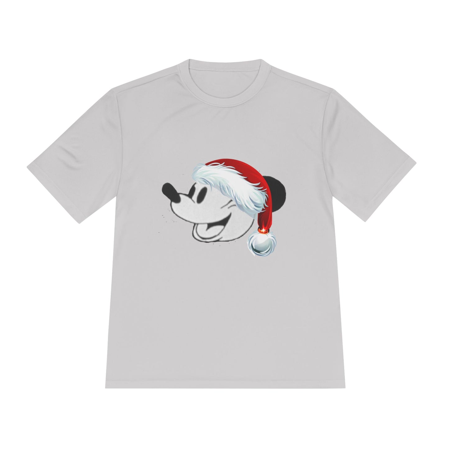 Christmas Cartoon Mouse Tee — Festive Santa Hat Holiday T-Shirt