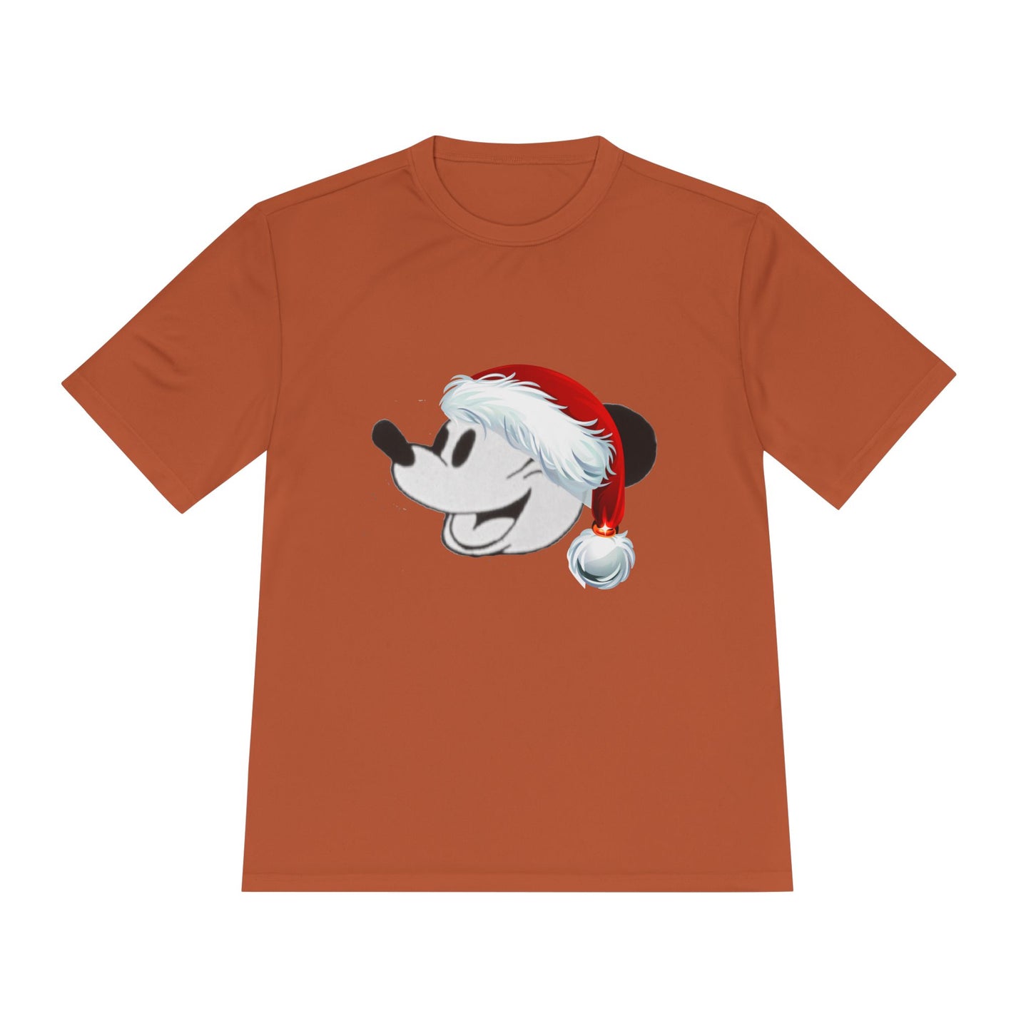 Christmas Cartoon Mouse Tee — Festive Santa Hat Holiday T-Shirt
